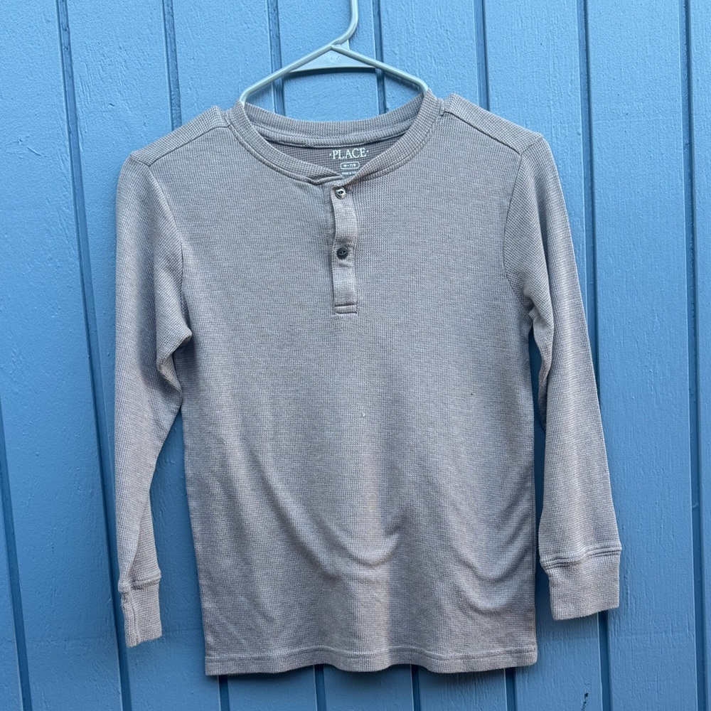 The Children's Place Light Gray Long Sleeve Henley Top